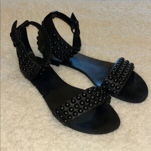 Ash Monoi Black Studded Sandals with Ankle Strap